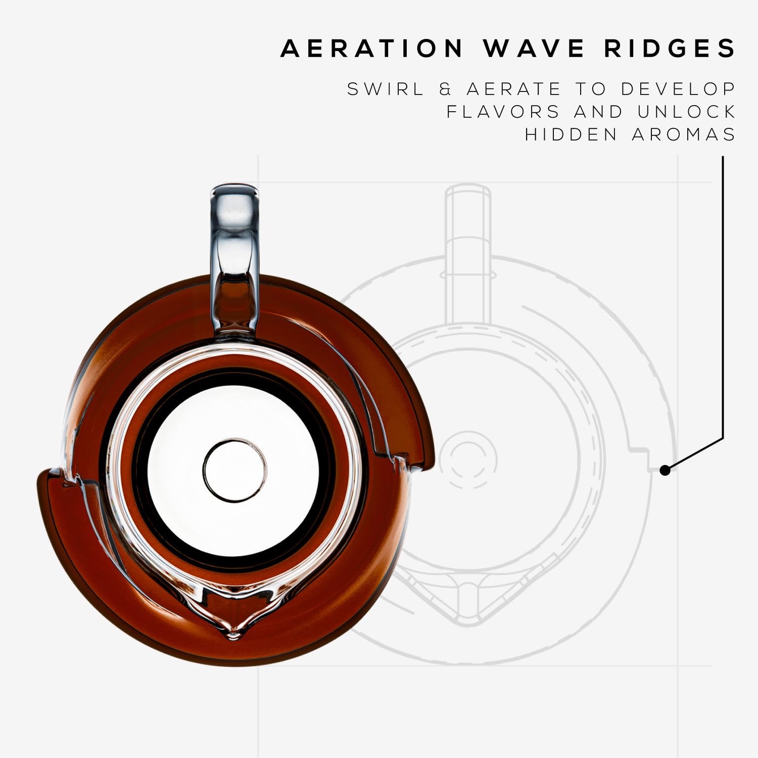 AVENSI WAVE - Jarra sensorial para café - CYCLONE - Vidrio - 1 pieza - Sin tapa de corcho
