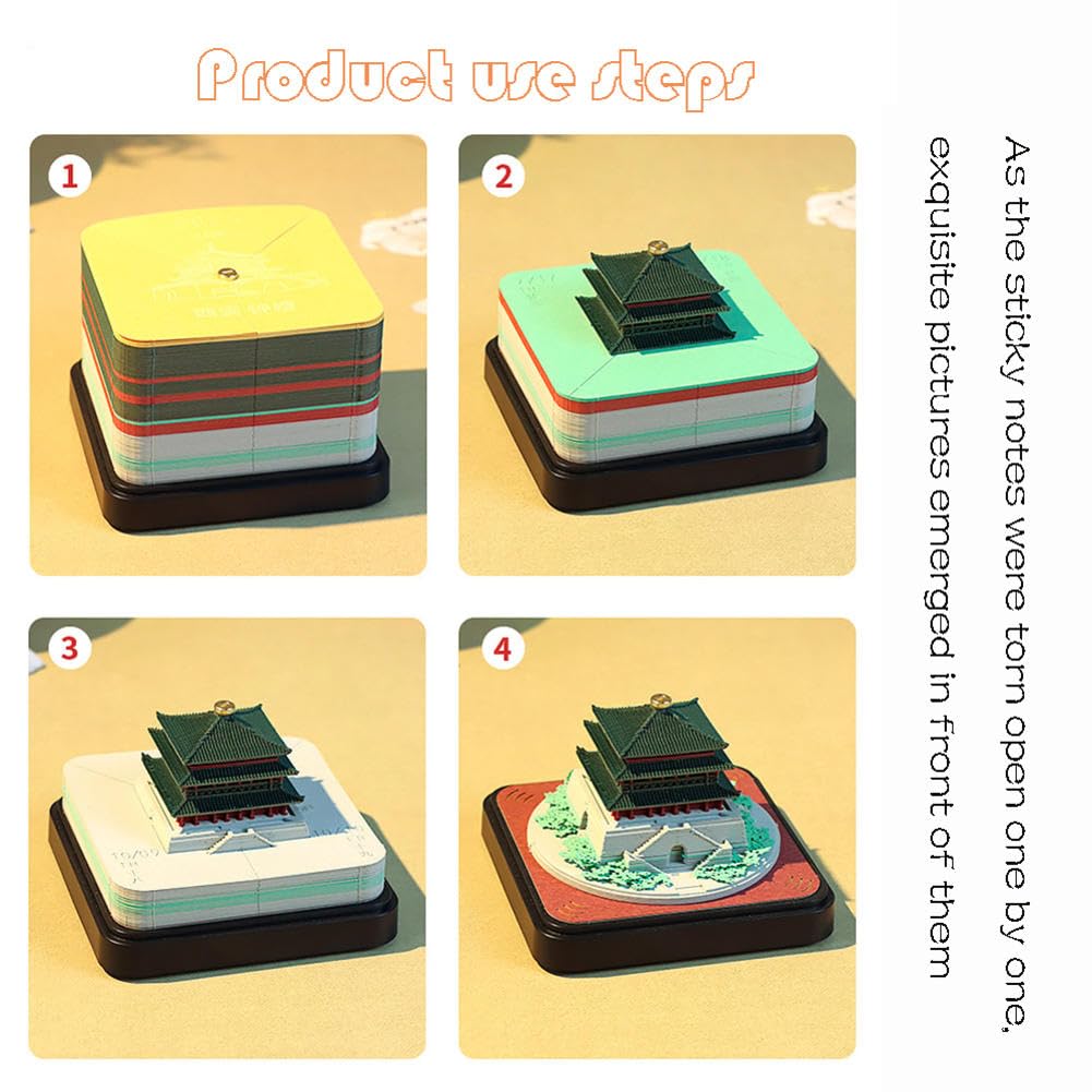Abreißbarer 3D-Papierkunst-Notizblock-Tischkalende 3D-Notizblock, Tischkalender, 3D-Kalender-Notizblock, Papierschnitzkunst