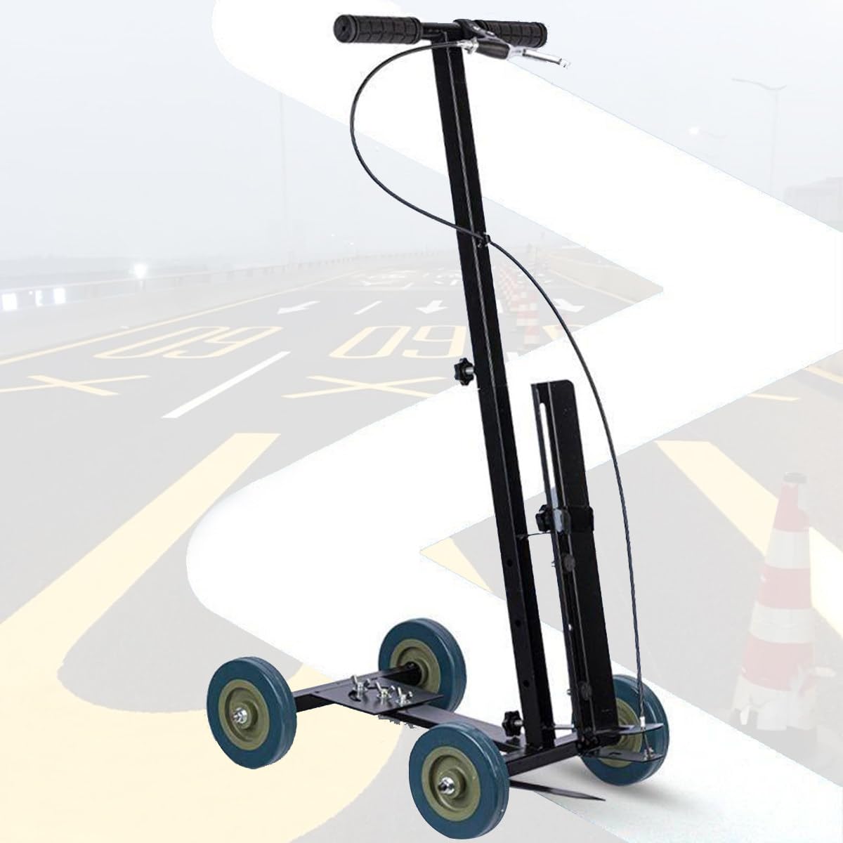 asdchZen Wheel Transfer Line Marking Machine, Lane Marking Applicator With Angle Arc Adjustment, With Width Adjustment For Schools, Sports Surfaces, Factory Marking Works,A,A (A)