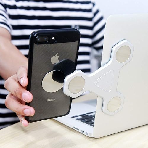 Miniatura 7 de xcivi Soporte magnético para monitor de montaje lateral para laptop Duo - Monta tu smartphone en tu laptop (plateado)