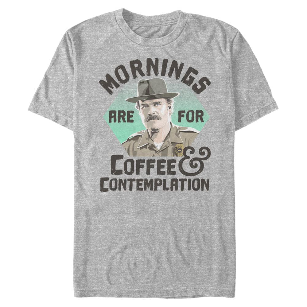 Stranger ThingsMen's Big & Tall Hopper Coffee Morning T-Shirt