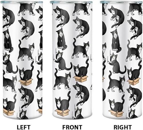 Miniatura 2 de WIRESTER Vaso recto de acero inoxidable de 20 onzas con tapa y popote de plástico, vaso de viaje para bebidas frías y calientes, posturas divertidas