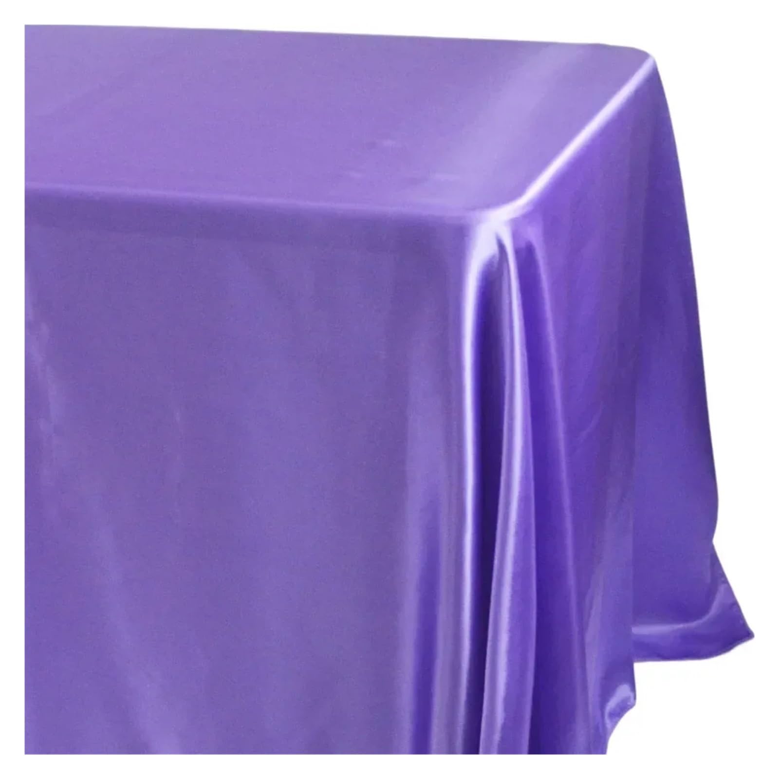 LuMOUzhou Reusable Rectangle Satin Tablecloth Satin Tablecloth Rectangle Multicolor 145x100-180cm for Wedding Party Restaurant Dining(Light Purple,145x160cm-57x63inch)