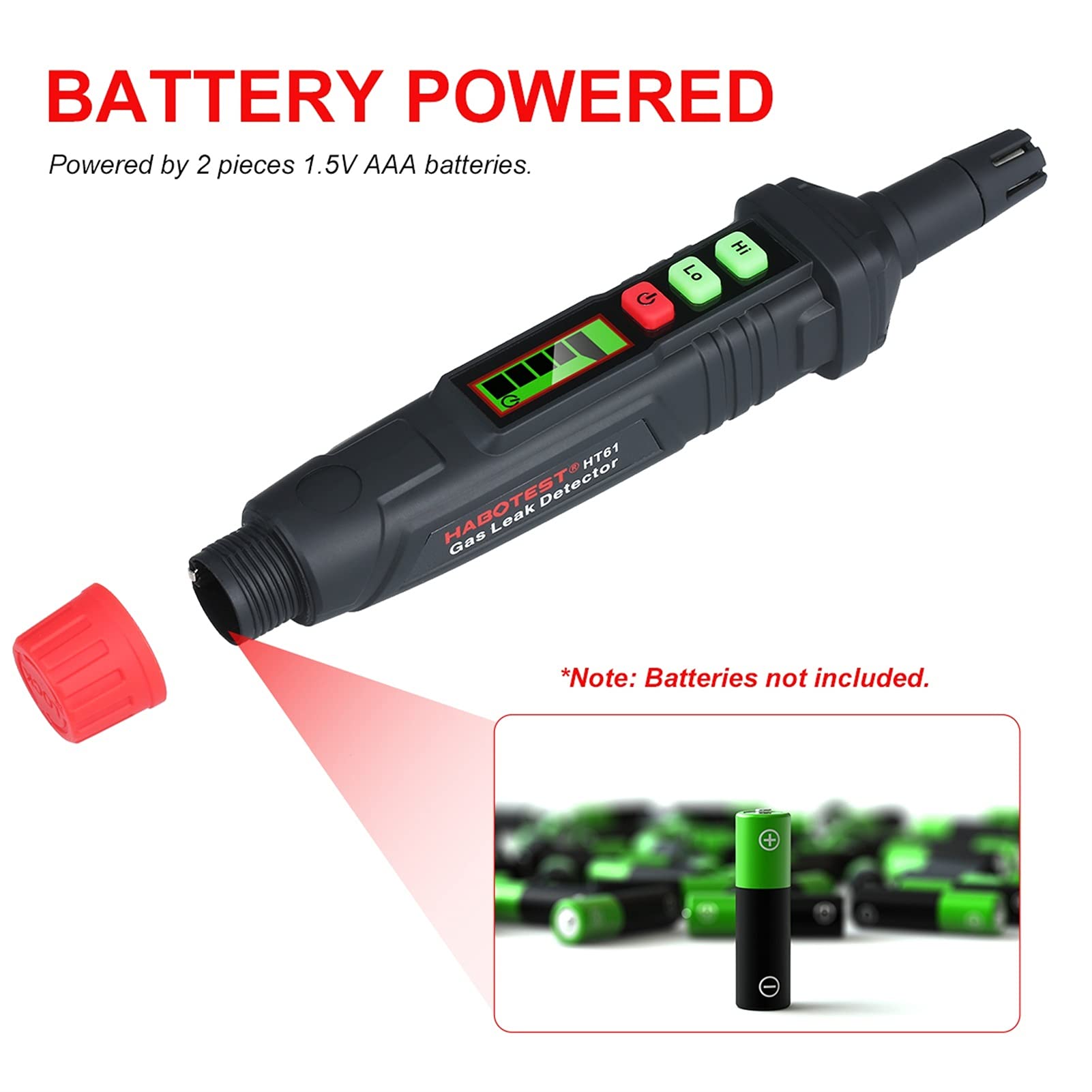 Detector de Gas, Alarma detectora de Fugas de Gas con Detector de Gas Combustible Audible y Visual Gases inflamables propano metano Gas Natural
