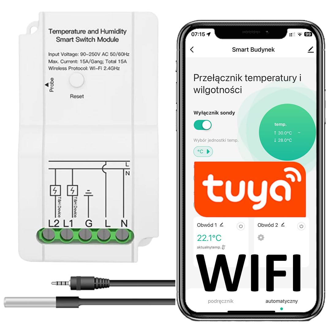 Sone Smart One WLAN 2 kanal-Steuerung 15A/3450W für Wärmepumpen, Heizung ext. Temperatursensor, Tuya App