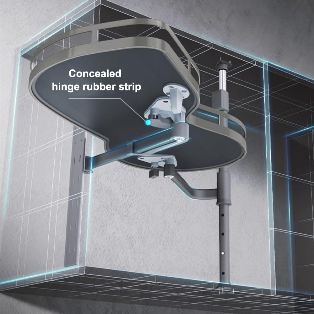 Verstellbarer Eckauszug für Küchenschränke mit Ecklösung und Soft-Close-Gewürzregal; Öffnungsmechanismus Links und rechts; 900 mm Höhe für maximale Effizienz.