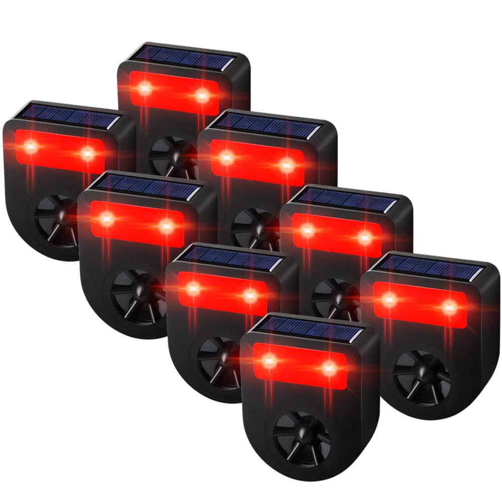 Pack of 8 Solar Powered Deer Chaser Light Predator Eye Nocturnal Animal Deterrent Scares Coyote Fox Racoon Skunk Nighttime Animal from Garden, Yard, Chicken Coop