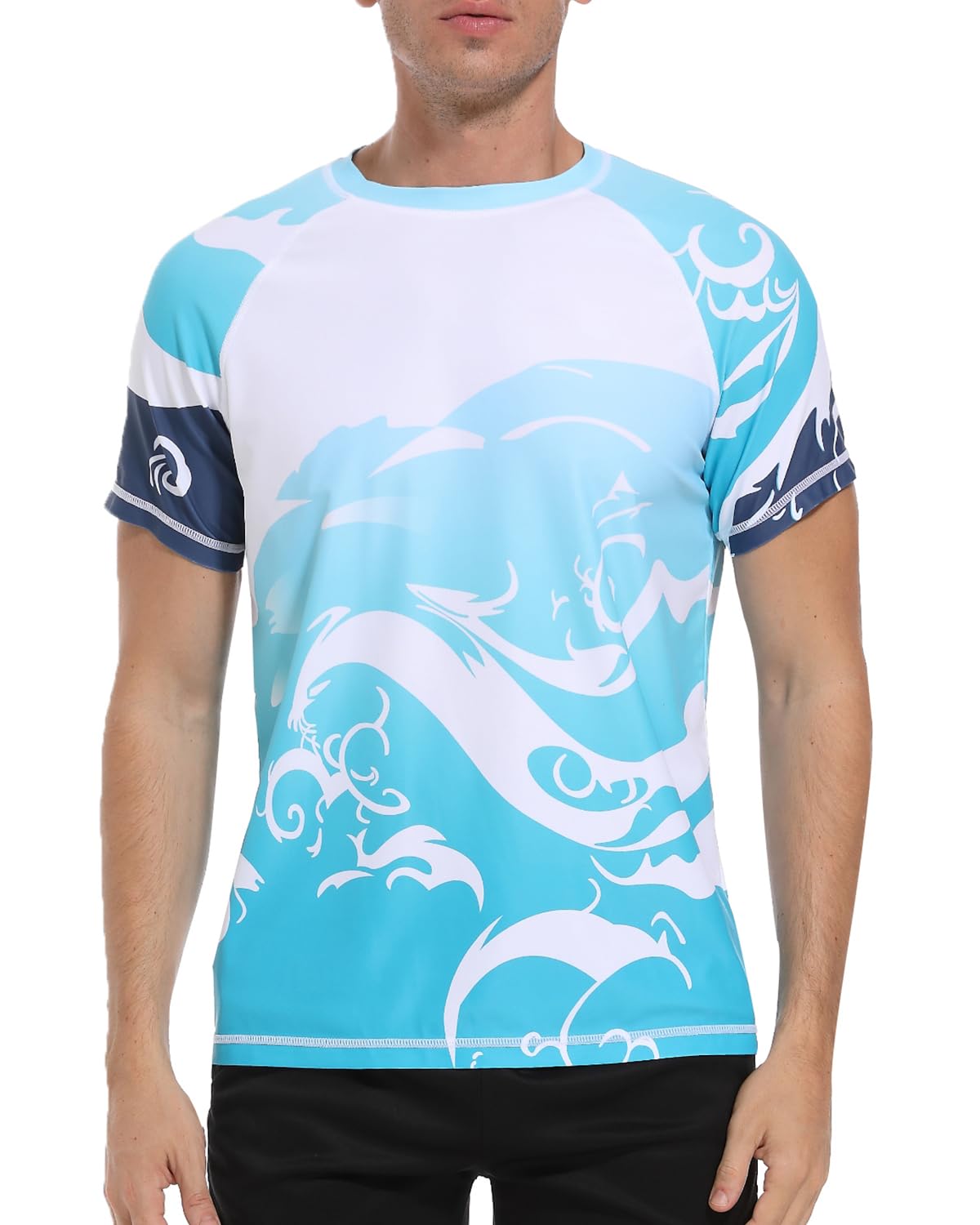 VAYAGER Herren-Badeshirts Rash Guard UPF 50+ Kurzarm, schnell trocknend, lockere Passform, Wassersurf-Shirt