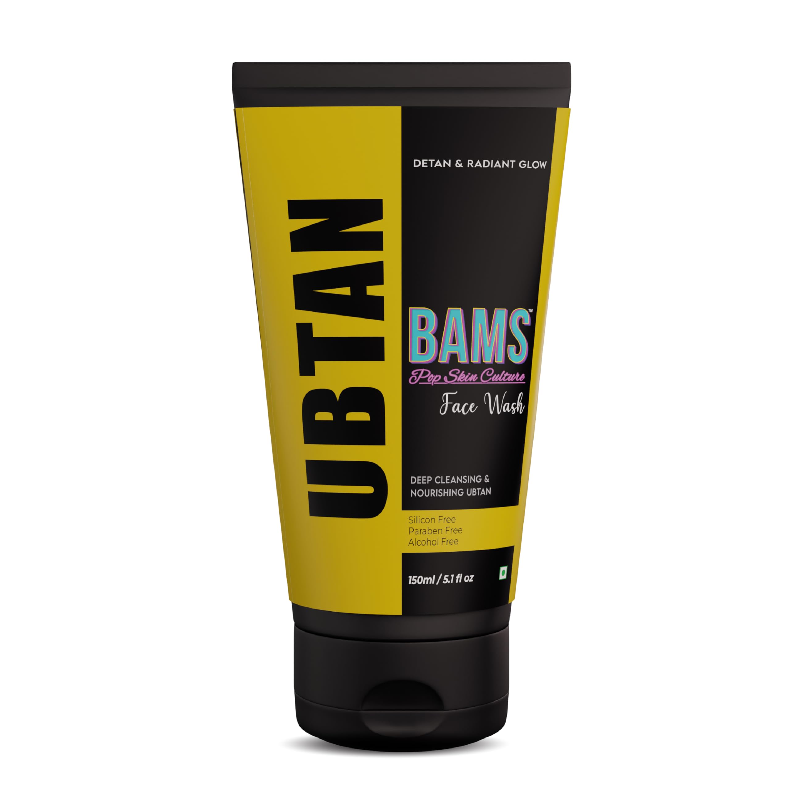 BAMS | Ubtan Face Wash | Removes Dirt & Impurities | Daily Face Cleanser for Women and Men | Reveal Your Skin's Inner Glow | Skin Care Products | Suitable for All Skin Types | 150ml