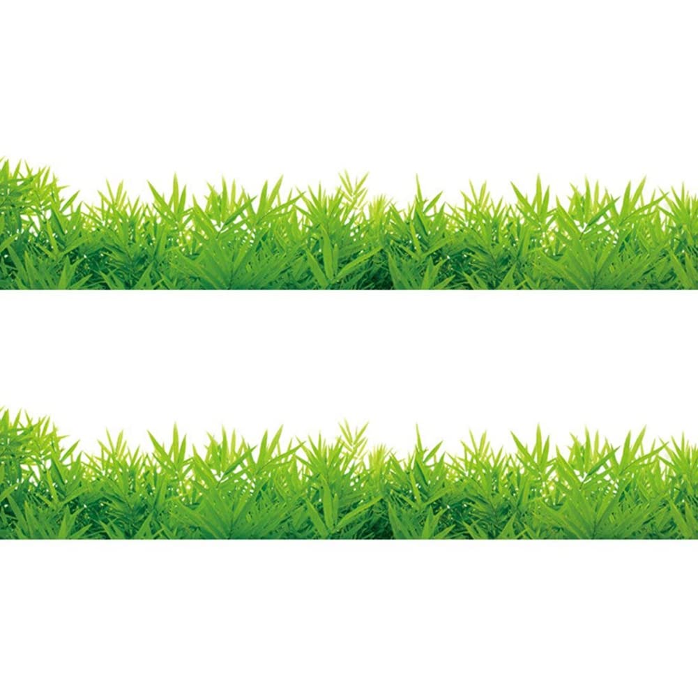 Hndhbfgrt 2X DIY Green Grass Wall Sticker Removable Wall Decor Waterproof Bedroom Mural Decal