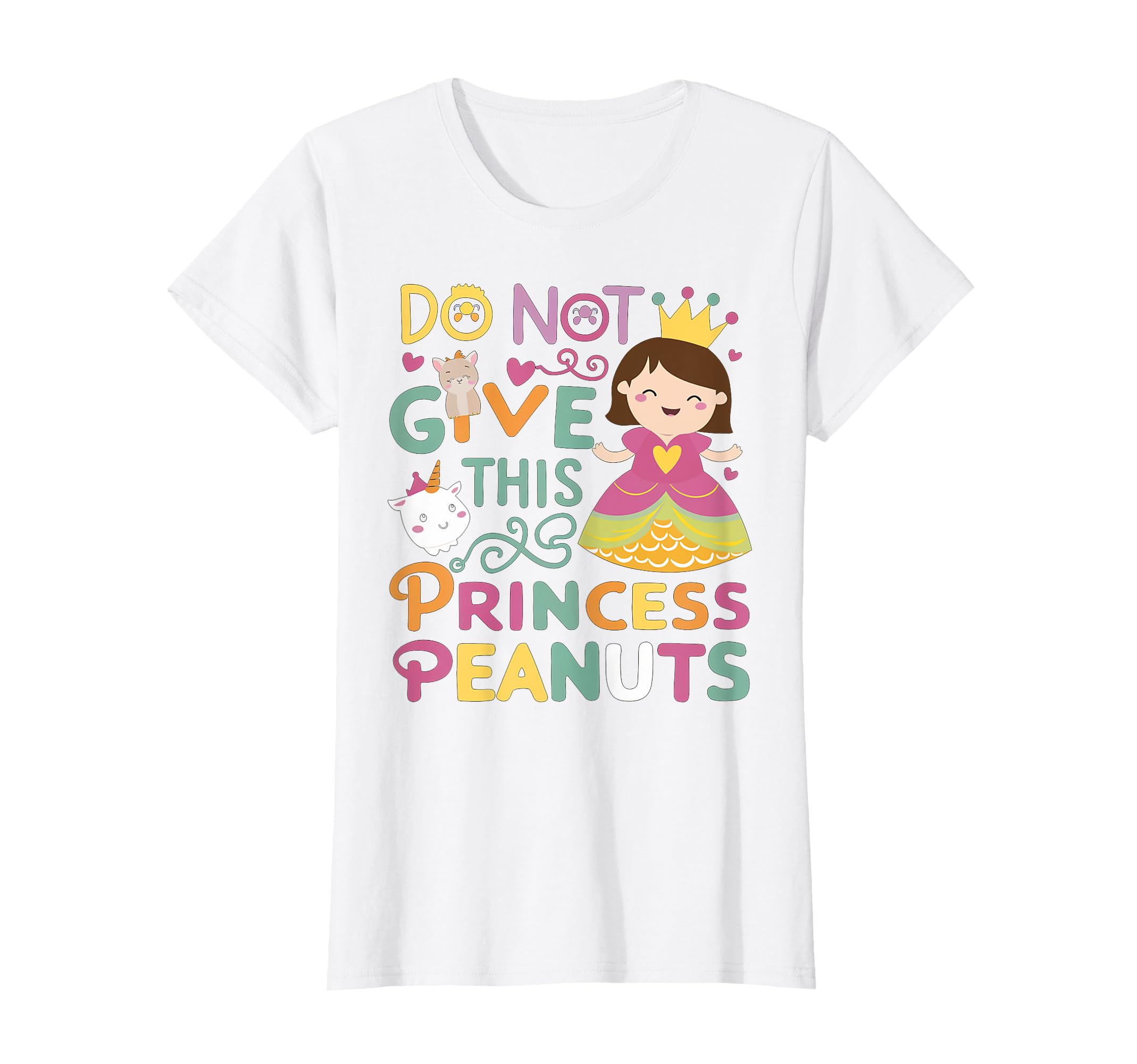 Peanuts Allergies Warning Cartoon Cute Outfit Traje de princesa de la escuela primaria y la alergia al maní Camiseta