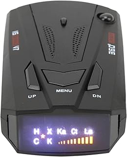 Radar Detector for Cars, Long Range Real Time Vehicle Speed Alert System Built in GPS, Mute Memory, 360 Degree Automatic Detection, Voice Alerts & OLED Display, City/Highway Mode