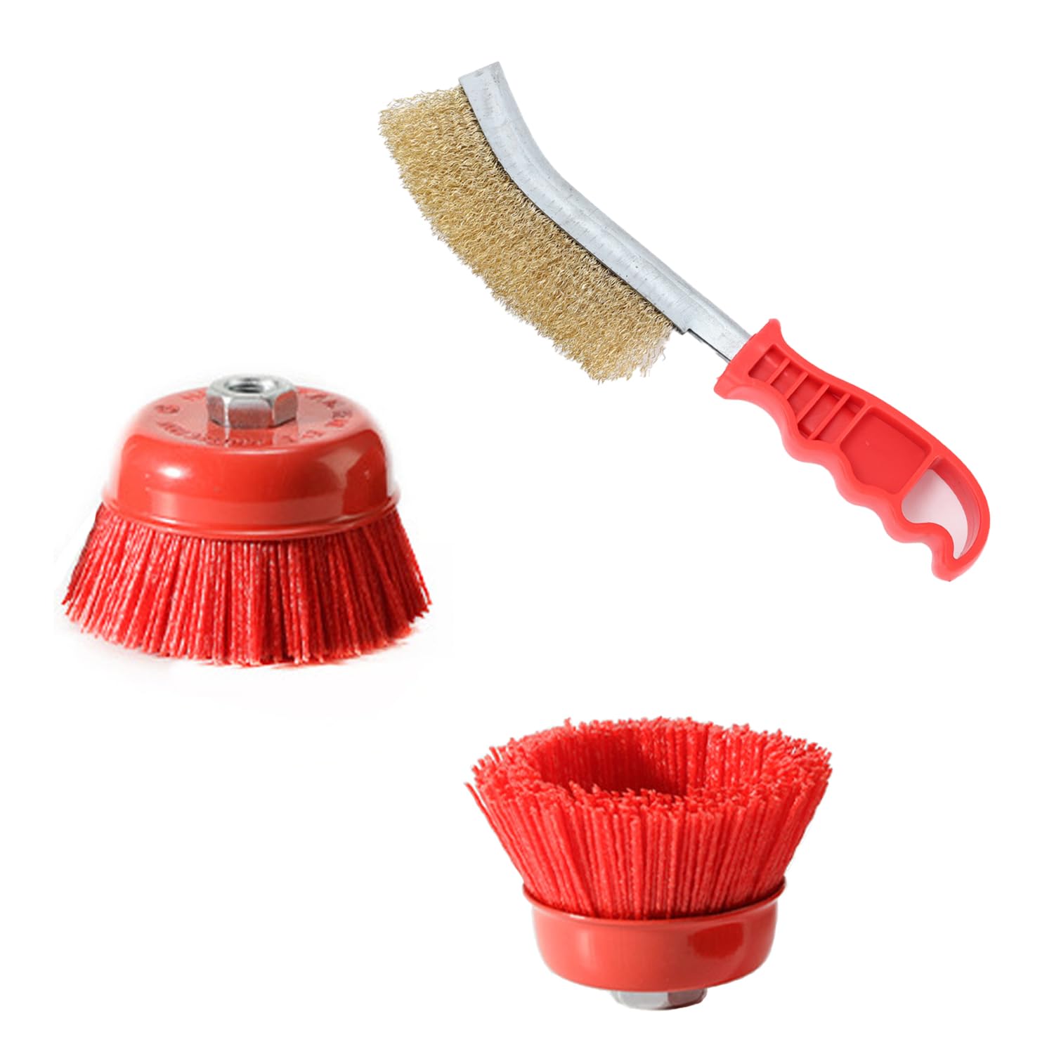 Lot 2 Brosses à Pot Nylon Pour Meuleuse D'Angle – Diam. 75 Mm, Filetage M14, Dérouillage & Polissage - 10