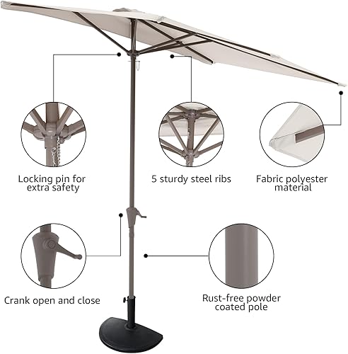Miniatura 10 de COBANA Sombrilla rectangular de 7.5 pies por 4 pies para patio, balcón, jardín, terraza