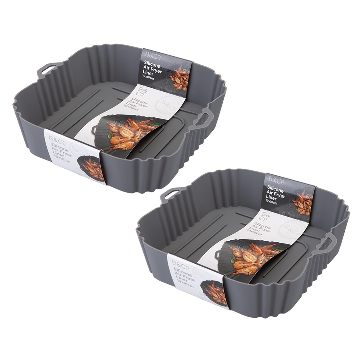 VFM e-Store - Air Fryer Liners for Kitchen Great for Cooking, Air Fryer Accessories - 18.5cm X 16.4cm Grey X 2