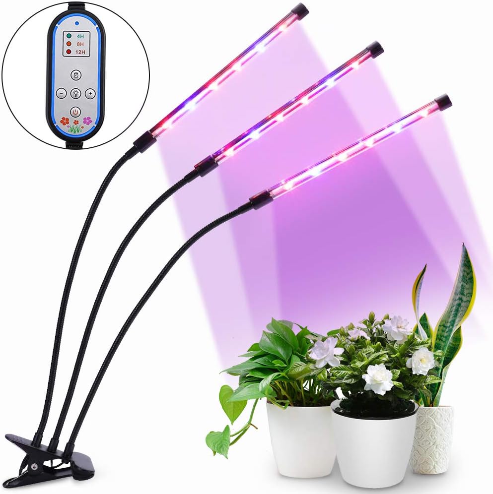 Grow Light, HALUM Plant Grow Light 36W Cycle Timing with Red/Blue Spectrum, 8 Dimmable Levels Growing Lamp, Auto ON and Off with 4/8/12H Timer for Indoor Plants
