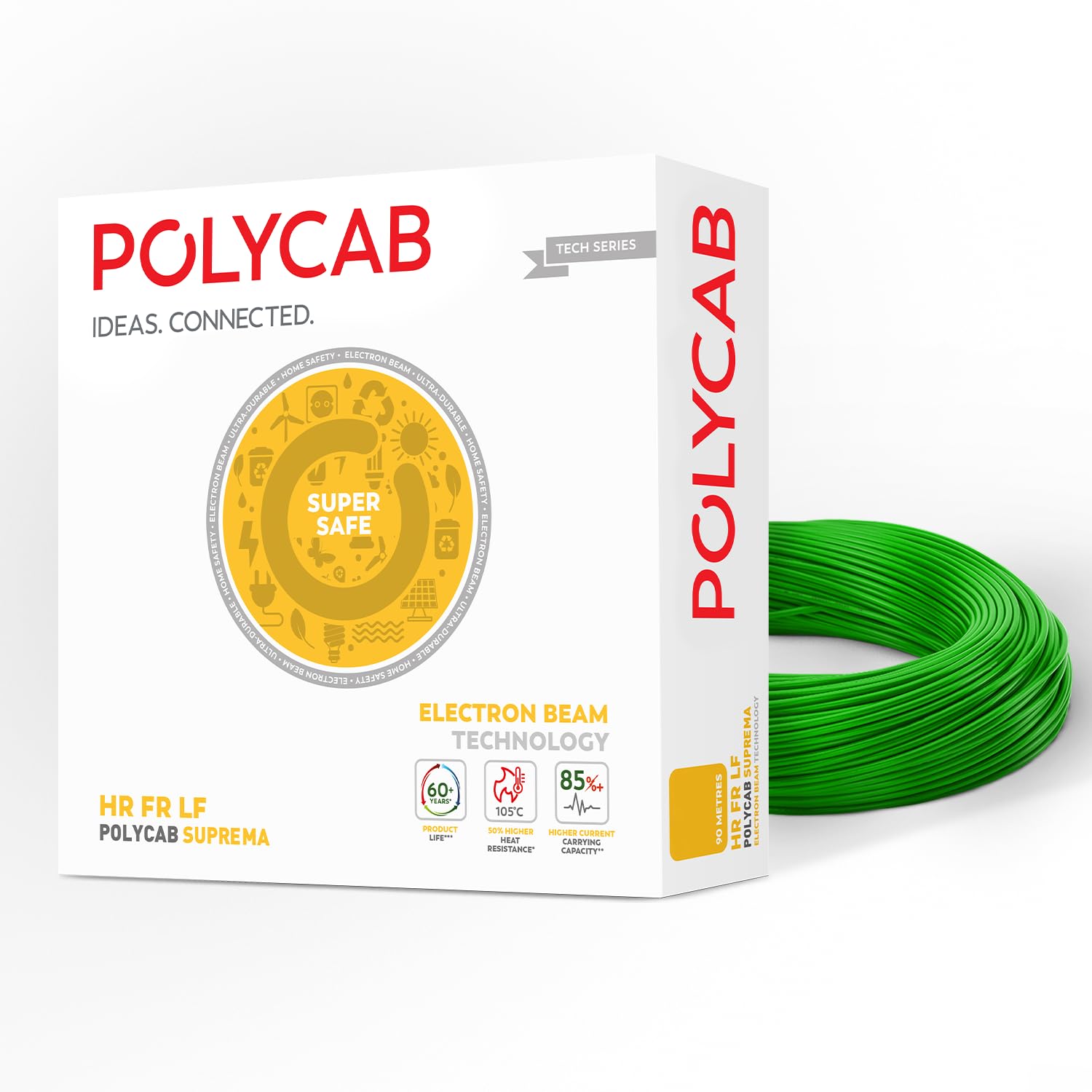 Polycab Suprema 1 sqmm Electron beam technology housewire|105C heat withstand capacity| No melt-No drip PVC insulation| 60 years product life|85% higher current carrying capacity|90M coil【Green】 (B0DHC8762N) Amazon Price History, Amazon Price Tracker