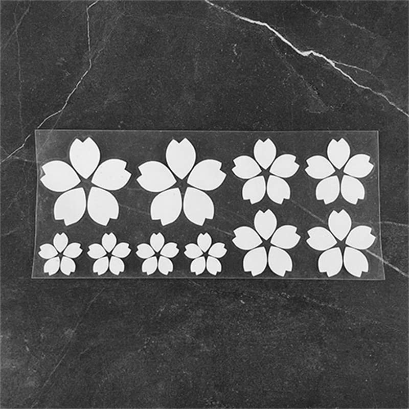 Image of Creative Fashion Flower Cherry Blossoms Petal Leaves Motor Bike Stickers Auto Body Car Styling PVC Decals (White)