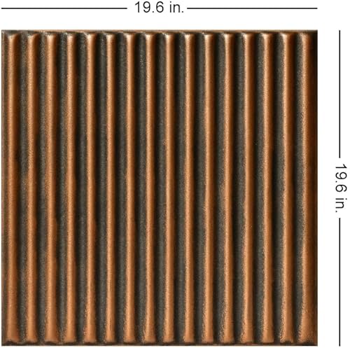 Miniatura 2 de A La Maison Ceilings R133 - Azulejo de techo de espuma corrugada prepintada (259.2 pies cuadradoscaja), paquete de 96, bronce antiguo