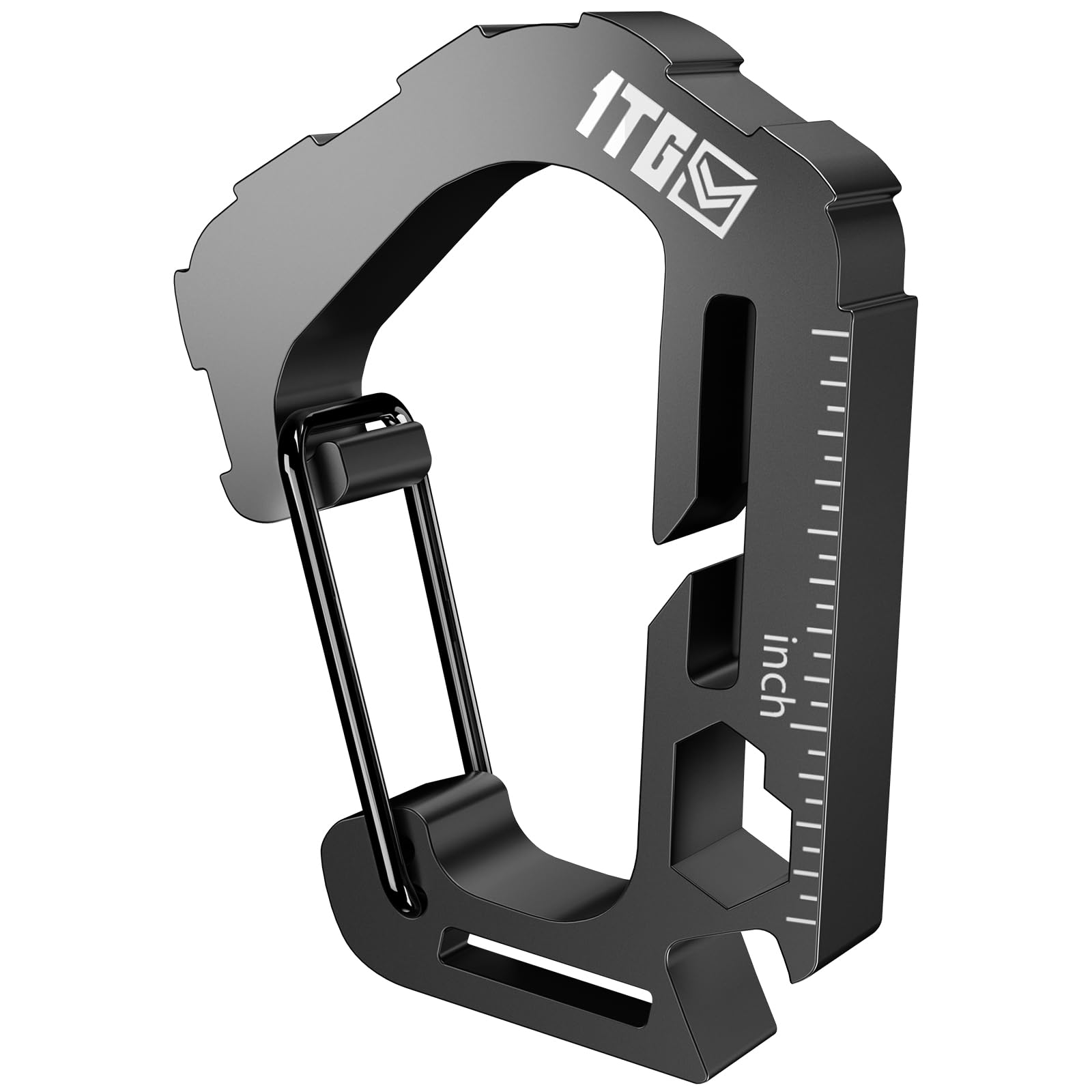 Tactical MOLLE Gear Clip, 440LB Heavy-Duty 304 Stainless Steel Quick-Release Carabiner with Ruler, Bottle Opener & Hex Wrench – EDC Clip for Backpack, Plate Carrier, Camping & Dog Leash-image-31