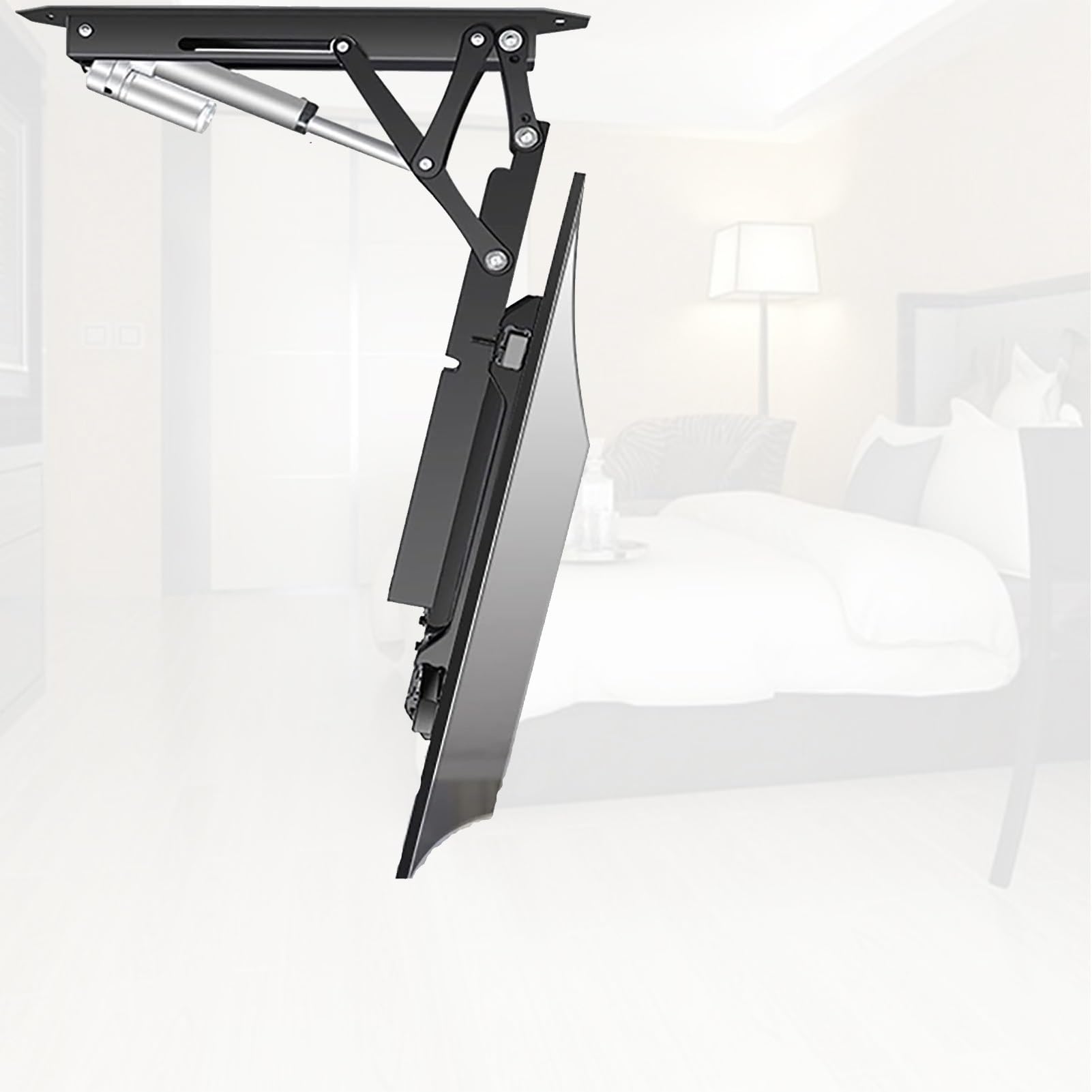 Support TV plafond motorisé rabattable de 0 à 85° pour écran escamotable