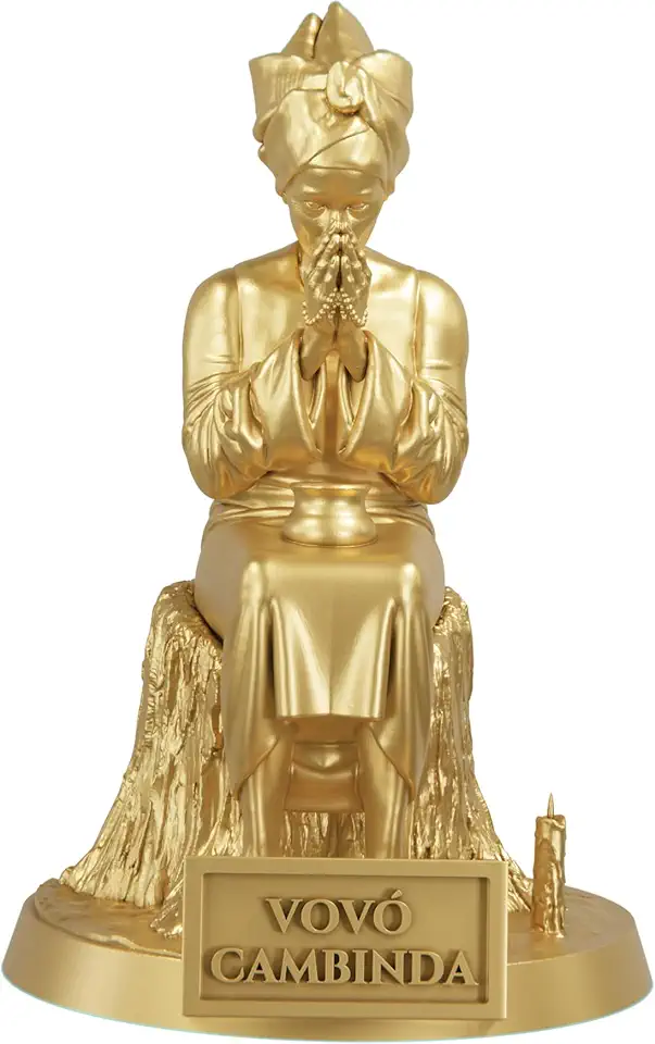 Estátua Vovó Cambinda - Preta Velha Umbanda Candomblé (Cor Ouro)