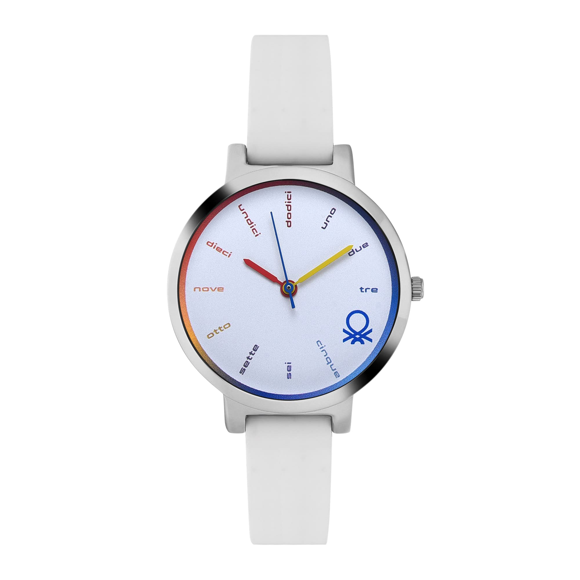 UNITED COLORS OF BENETTON Womens 34.3 mm White Dial Silicone Analogue Watch - UWUCL0202 (B0BQJBBW1H) Amazon Price History, Amazon Price Tracker