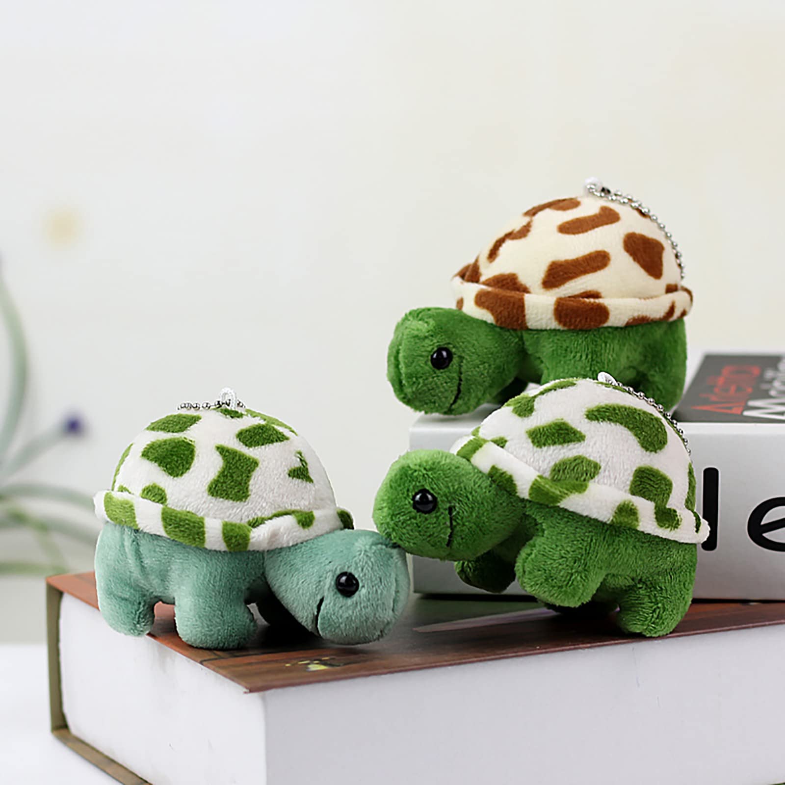 Zomiboo 12 Pcs Mini Animal Plush Toys Dolphin Sea Turtle Stuffed Animals Small Tiny Ocean Mini Plush Toys for Keychain Decoration Baby Xmas Bag Fillers Stocking Stuffs(Sea Turtle)