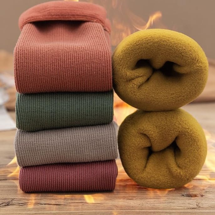 Janemore Socks, Fleece Cozy Socks, FleeceCozy - Ultra Soft Velvet Slim Thermal Socks-B 5 PCS3