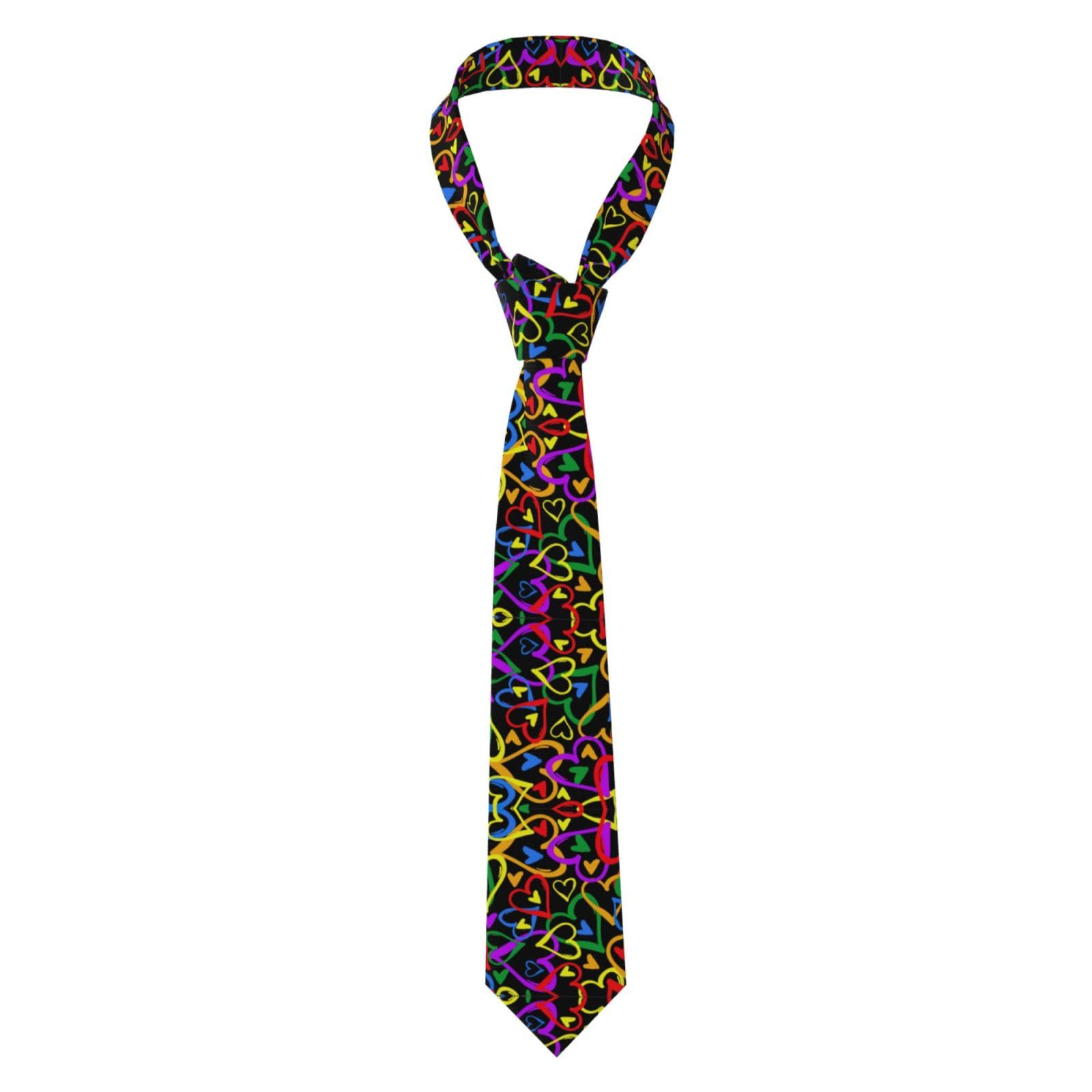 Cpyuqw Unisex Gay Pride Rainbow Stylish Men's Necktie - Long Skinny Tie With Full Print, Perfect For Business, Wedding, And Formal Wear