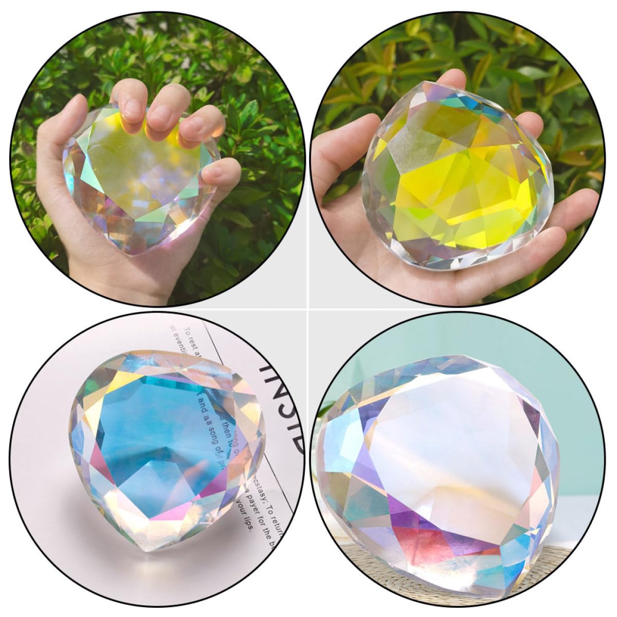 Cristal Decorativo en Forma de Corazón para Uñas, Accesorio Único de Cristal Bien Pulido Adecuado para Decoración en Salón de Uñas y Fotografía