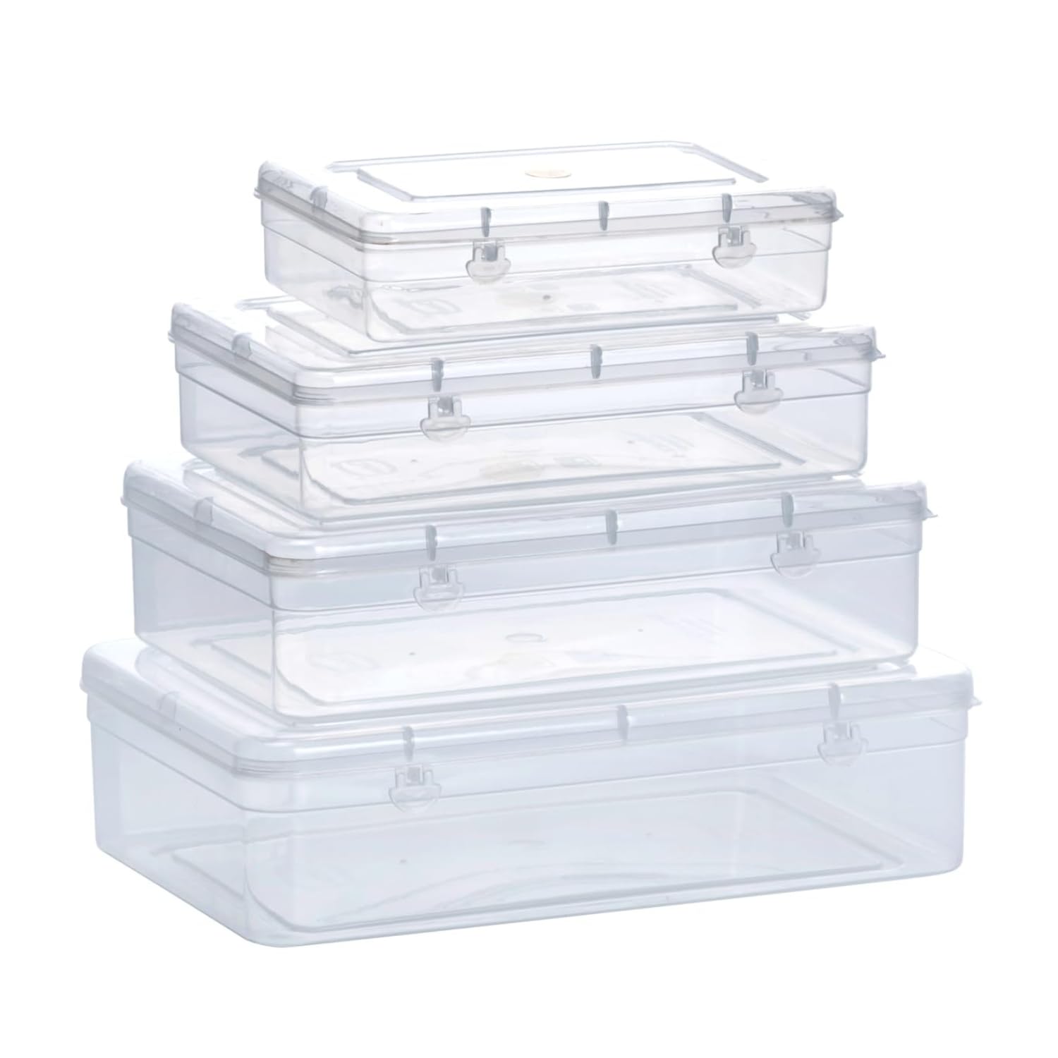 Chetan Plastic Storage Boxes, Transparent Containers, Different Sizes Boxes With Lock System for Jewellery Pack of 4 - Design 50 (B0DDX9NLD3) Amazon Price History, Amazon Price Tracker
