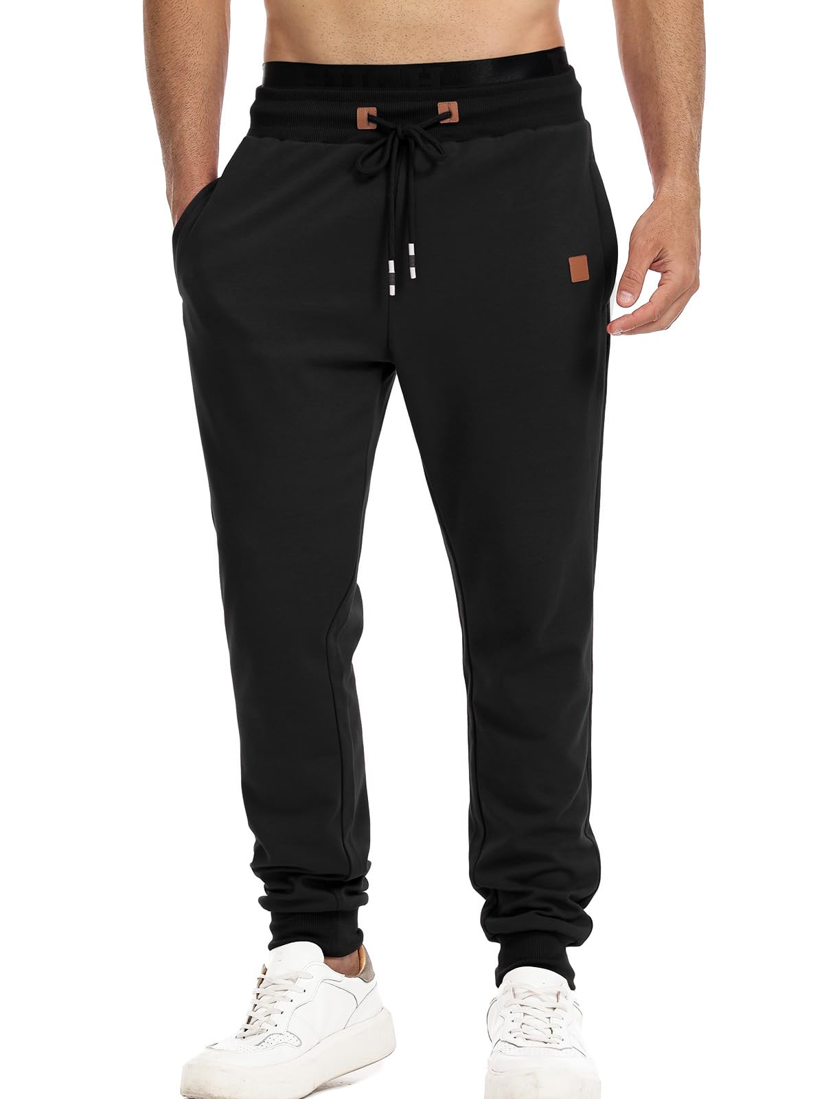 Suwangi Pantalon de Survetement pour Homme Jogging Training Pantalons de Course à Pied et D'entraînement Tapered Cuff avec Poches Zippées