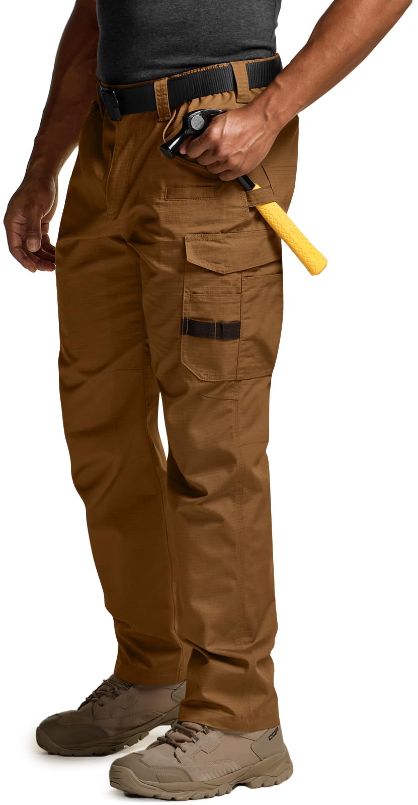 CQR Mens Quick Dry Work Pants Water Resistant Outdoor Tactical Pants Lightweight Stretch Cargo Hiking Pants