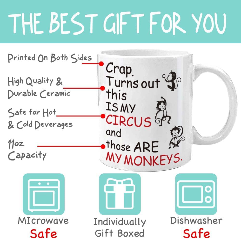 Crap Turns Out This Is My Circus And These Are My Monkeys - Funny Christmas Gifts for Mom Mother Mama - Funny Mother Birthday Gifts from Daughter Son - Mom Birthday Gift - Image 2