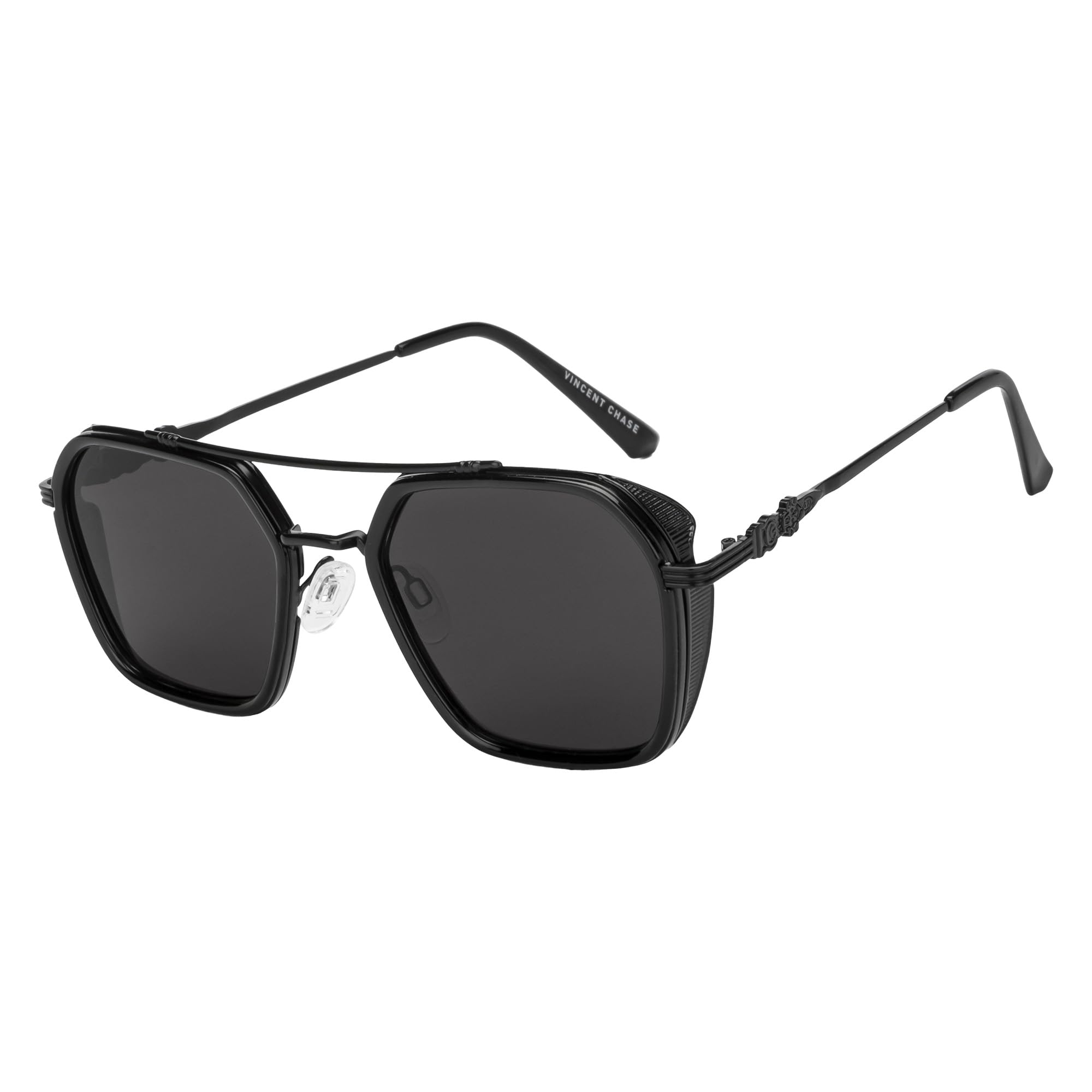 Unisex By Lenskart | Full Rim Hexagonal | Economic Range | Branded Latest and Stylish Sunglasses | 100% UV Protected | Large | VC S15801