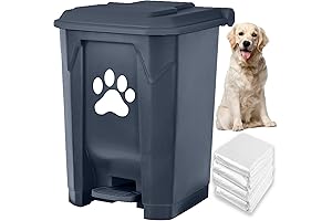 tebiete Dog Poop Pail with Lid Outdoor - 15 L Hands-Free Disposal