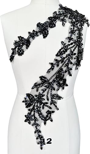 Diamantes de imitación acrílicos brillantes hechos a mano en apliques de encaje Cuentas de costura Piedras Trim Parches Accesorios para vestido de