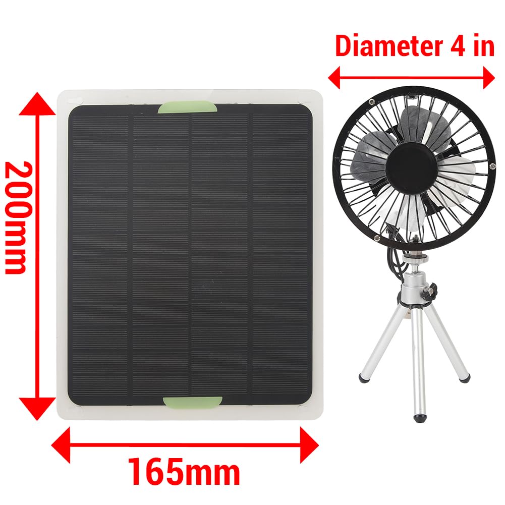 Tyenaza Solarpanel-Lüfter, 20 W, 2350 U/min, Lüftungsventilator, 6 Zoll Abluftventilator, Solarbetriebener Ventilator Mit Fernbedienung