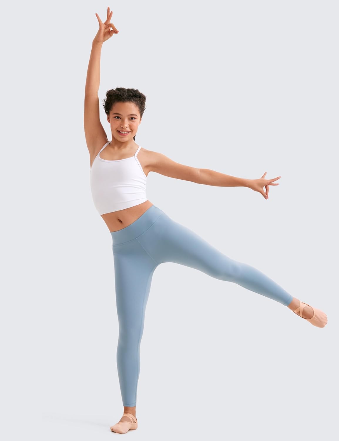 CRZ YOGA Girls Butterluxe Double Lined Camisole Crop Tank Tops - Dance Yoga Athletic Casual Spaghetti Y Back Kids Teen - Image 4