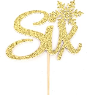 Atelier Elegance Six Cake Topper, Winter 6th Birthday Cake Topper, Snowflake Cake Topper, Winter 6