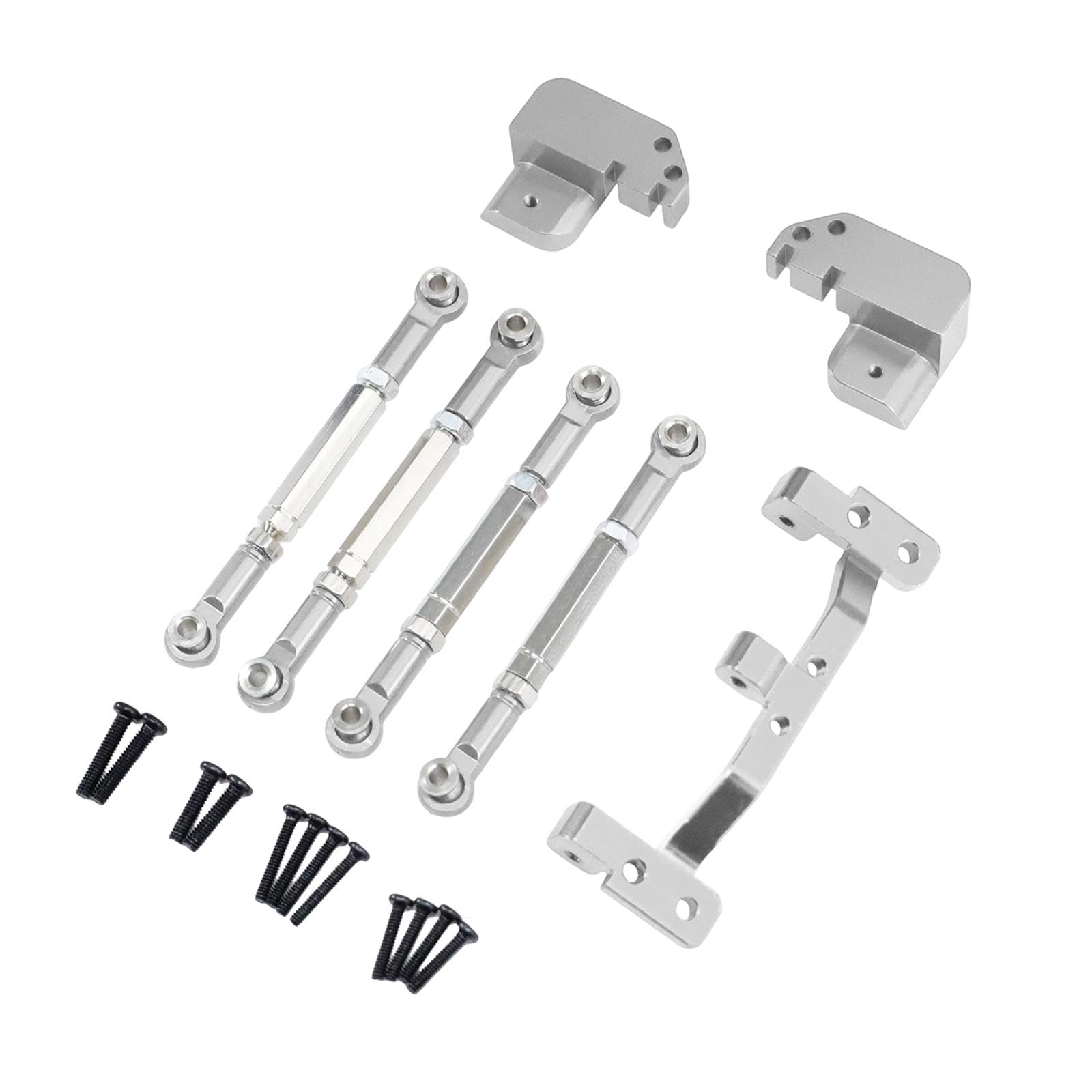 JunZheHub RC Car Axle Rod Impact Resistant Aluminum Alloy Four Link Axle Mount Rod Upgrade Kit Replacement Parts Suitable for MN82 MN82S MN82Pro Off Climbing Pe, silver