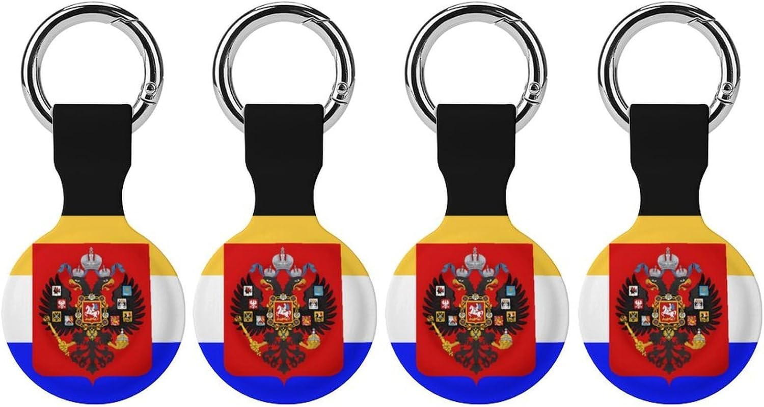 Flag of Russia Funny Cover Compatible with AirTag Case Protector GPS Tracker Holder with Keychain