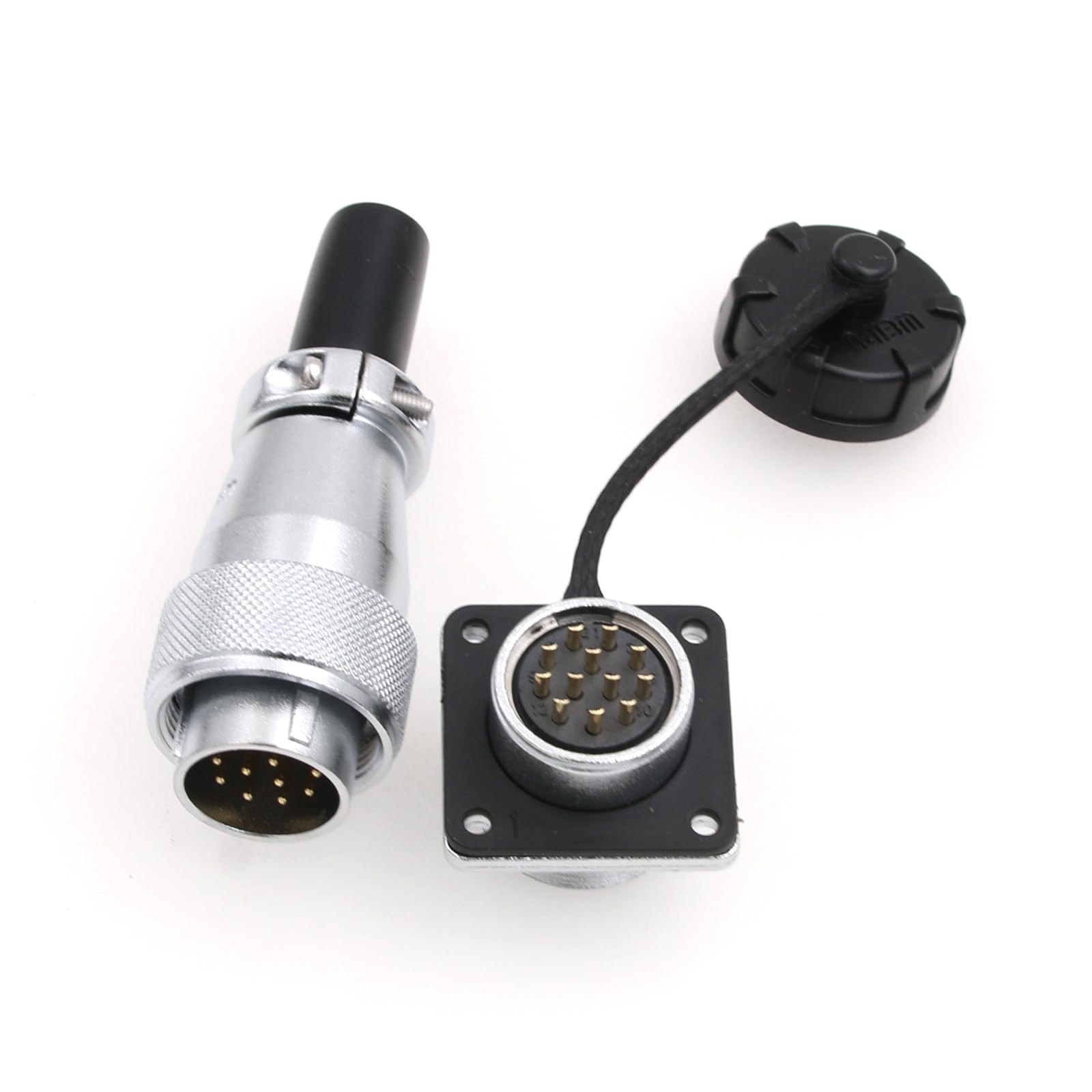 WEIPU WS20 12 Pin Aviazione Impermeabile Connettore IP67 Metallo Spina Maschio Femmina Presa Quadrata Filettata Connettore Cavo Montaggio A Pannello