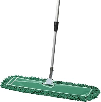 24 Inch Green Commercial Dust Mop & Floor Sweeper with Extendable Handle Mop for Hardwood, Tile, and Concrete Floor Cleaning