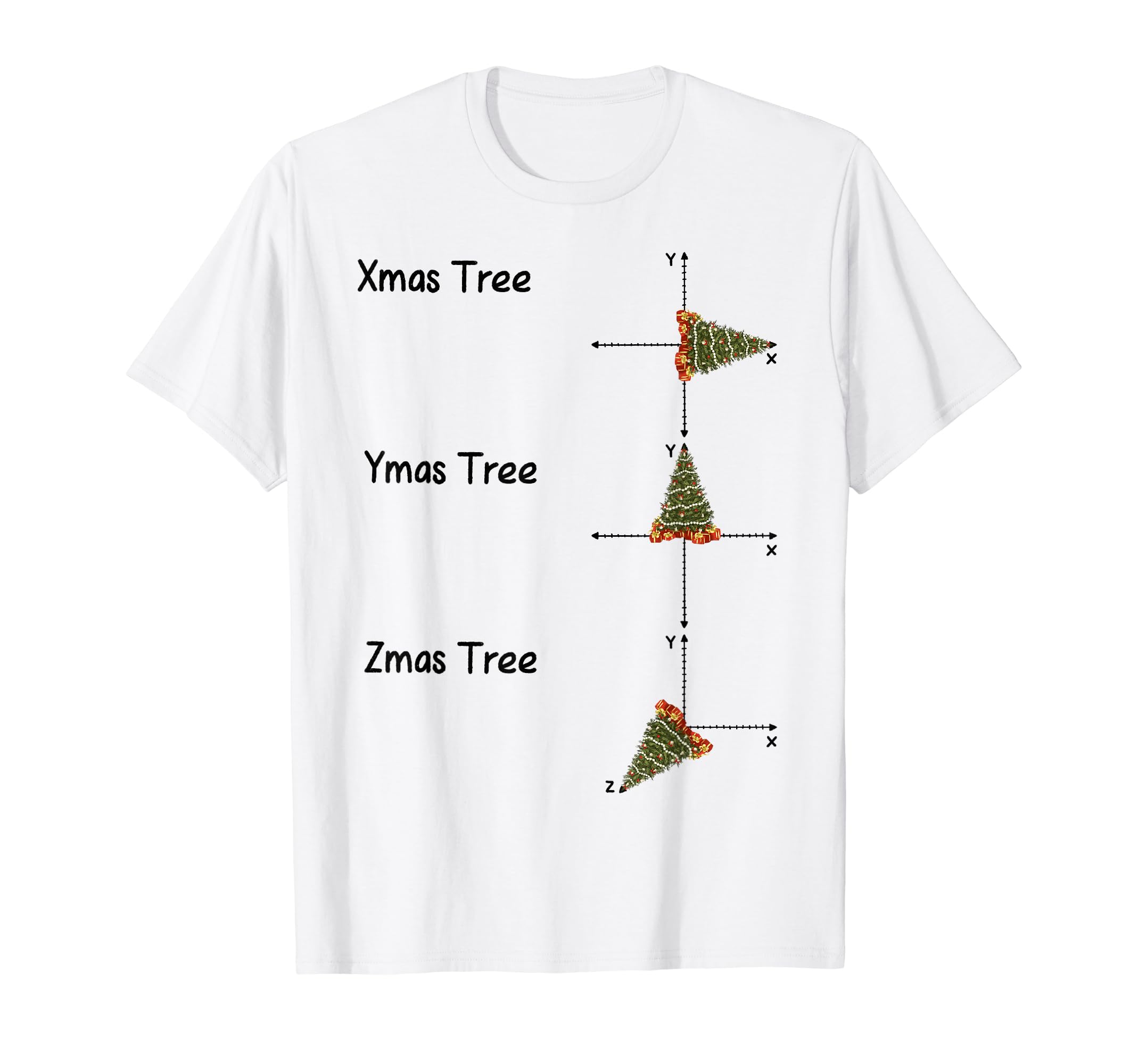 Amazon.com: Xmas Ymas Zmas Tree Math Nerd Christmas T-Shirt