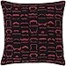 Surya Wax that Stache Down Fill 22" Square Pillow in Purple and Black