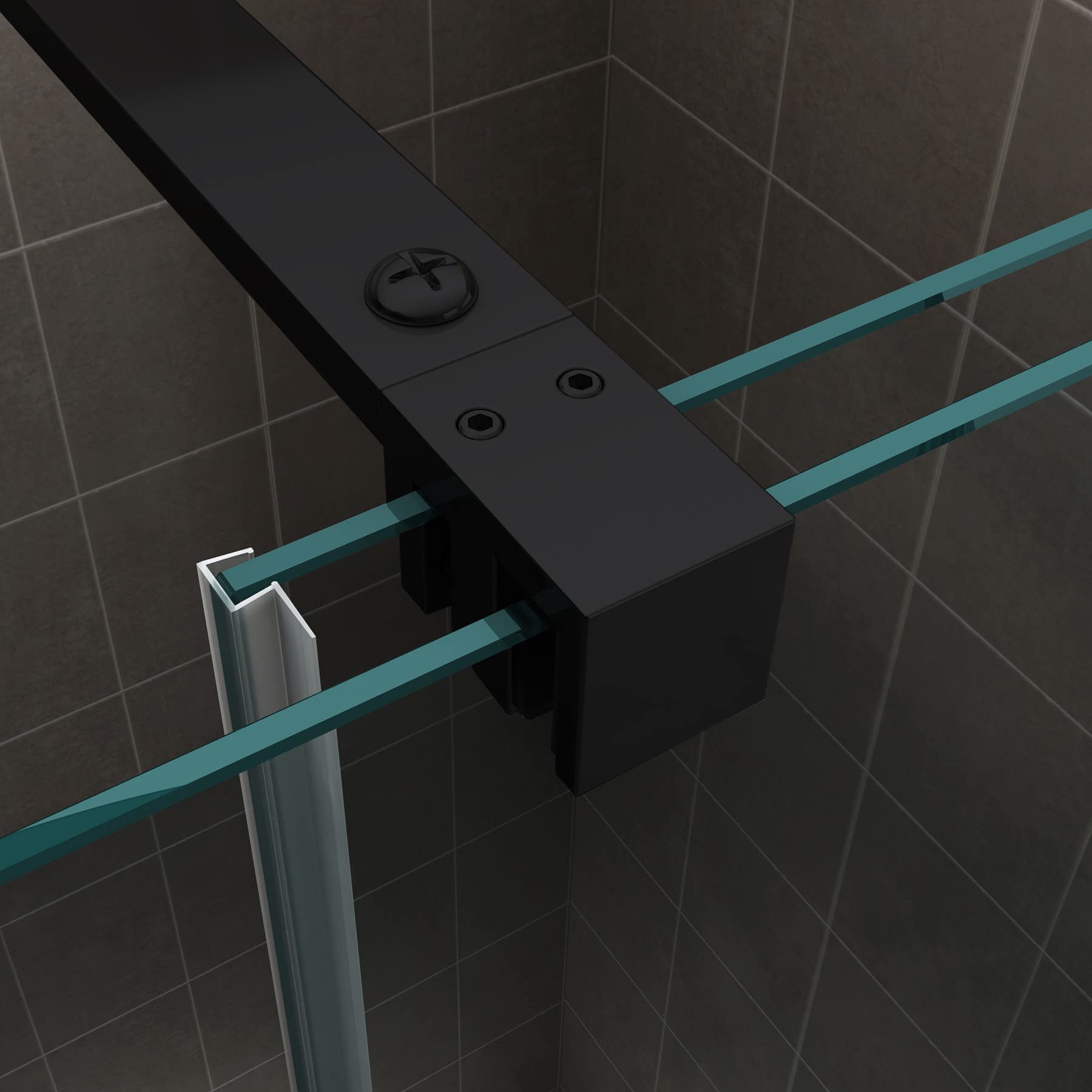 i-flair Mampara de ducha NADINE 180 x 90 cm, con puerta corredera, 8 mm, vidrio templado de seguridad transparente, montaje a izquierda y derecha