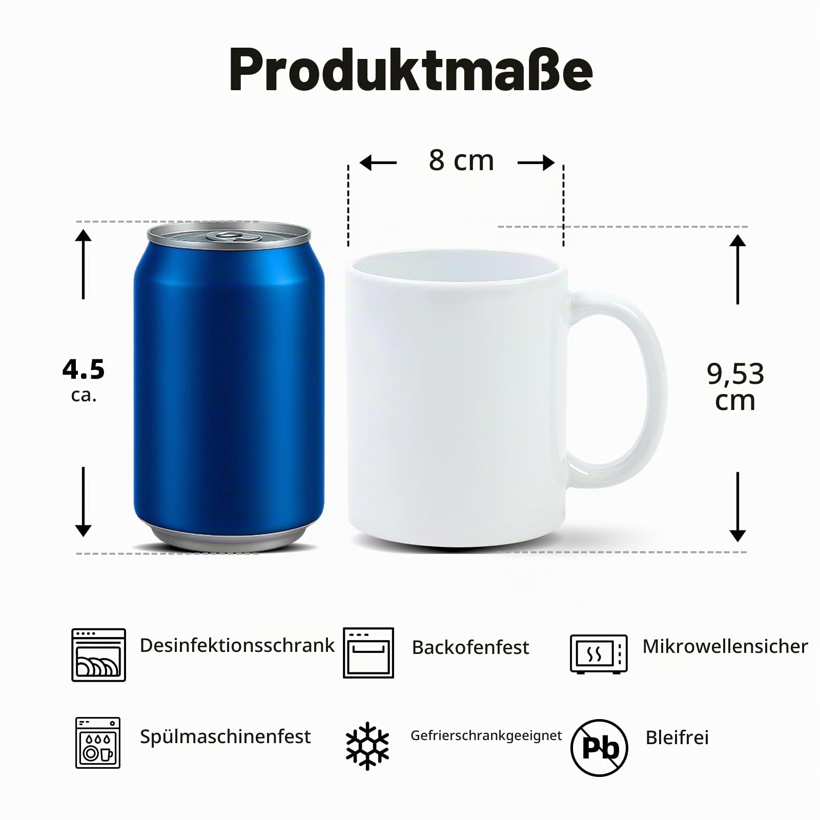 36er-Pack 11oz Sublimationsrohlinge Tassen in weißer Geschenkbox, weiße Keramik-Kaffeetassen