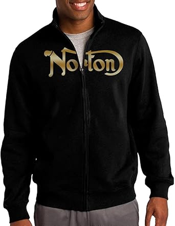 Men Norton Motorcycle Gold Logo Zip-up Jacket Hooded Sweatshirt Black : Amazon.ca: Clothing 